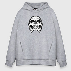 Толстовка оверсайз мужская Череп анфас, цвет: меланж