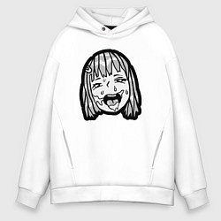 Толстовка оверсайз мужская Ahegao baby, цвет: белый