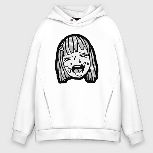 Мужское худи оверсайз Ahegao baby / Белый – фото 1