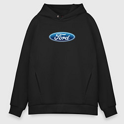Толстовка оверсайз мужская Ford usa auto brend, цвет: черный