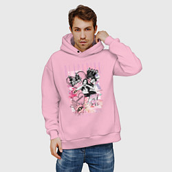 Толстовка оверсайз мужская Blackpink коллаж, цвет: светло-розовый — фото 2