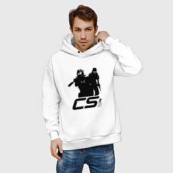 Толстовка оверсайз мужская Counter-strike 2 - one color, цвет: белый — фото 2