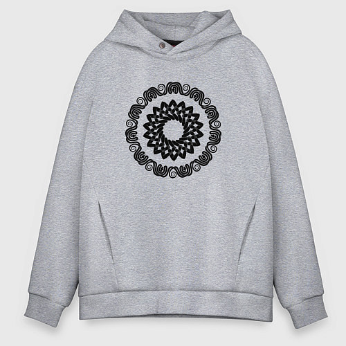 Мужское худи оверсайз Руки в змеином кругу / Меланж – фото 1