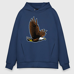 Толстовка оверсайз мужская Летящий орёл, цвет: тёмно-синий