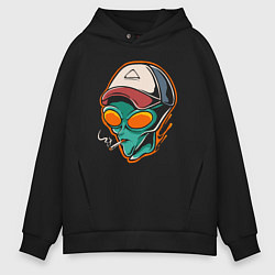 Мужское худи оверсайз Smoking alien