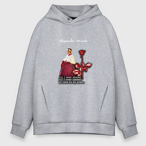 Мужское худи оверсайз Depeche Mode - Dave Gahan enjoy the silence / Меланж – фото 1