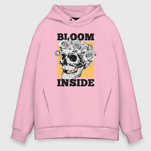 Мужское худи оверсайз Bloom inside / Светло-розовый – фото 1
