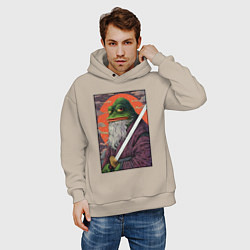Толстовка оверсайз мужская Pepe samurai, цвет: миндальный — фото 2