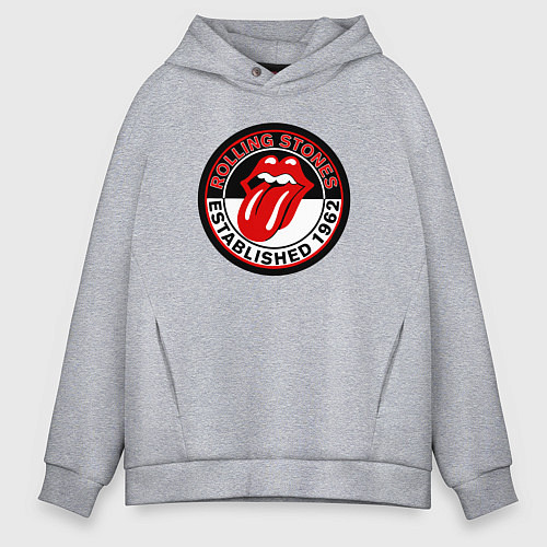 Мужское худи оверсайз Rolling Stones established 1962 / Меланж – фото 1