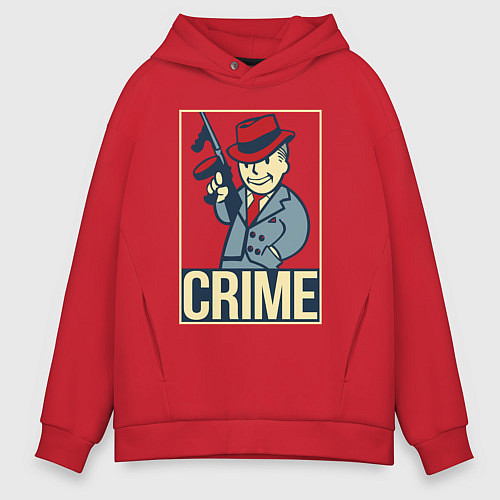 Мужское худи оверсайз Vault crime / Красный – фото 1