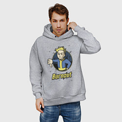 Толстовка оверсайз мужская Burnout - vault boy, цвет: меланж — фото 2