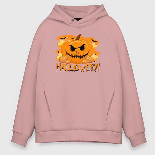 Мужское худи оверсайз Orange holiday halloween / Пыльно-розовый – фото 1