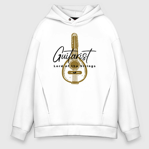 Мужское худи оверсайз Повелитель струн / Белый – фото 1