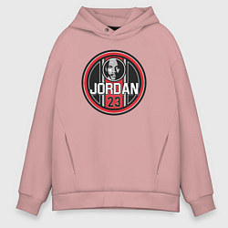 Толстовка оверсайз мужская Jordan bulls, цвет: пыльно-розовый