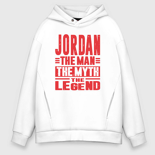 Мужское худи оверсайз Джордан легенда / Белый – фото 1