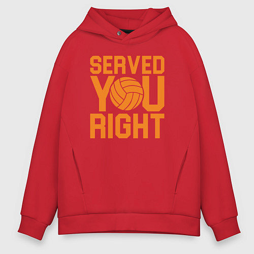 Мужское худи оверсайз Served you right / Красный – фото 1