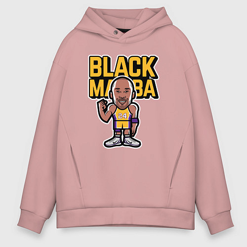 Мужское худи оверсайз Kobe black mamba / Пыльно-розовый – фото 1