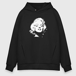 Толстовка оверсайз мужская Tribute to Marilyn Monroe, цвет: черный