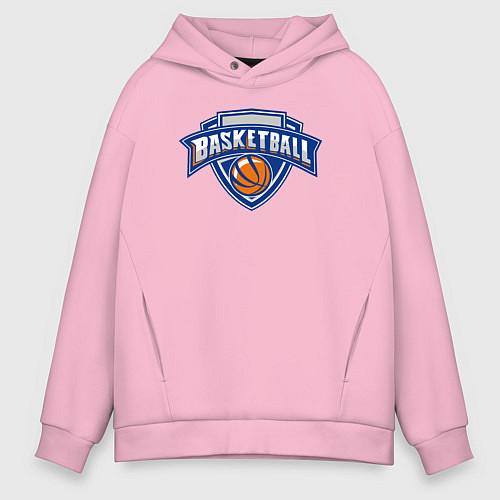 Мужское худи оверсайз Basketball team / Светло-розовый – фото 1