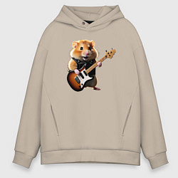 Толстовка оверсайз мужская Хомяк-певец, цвет: миндальный