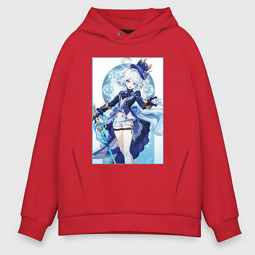 Мужское худи оверсайз Фурина - Геншин импакт / Красный – фото 1