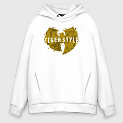 Толстовка оверсайз мужская Tiger style, цвет: белый