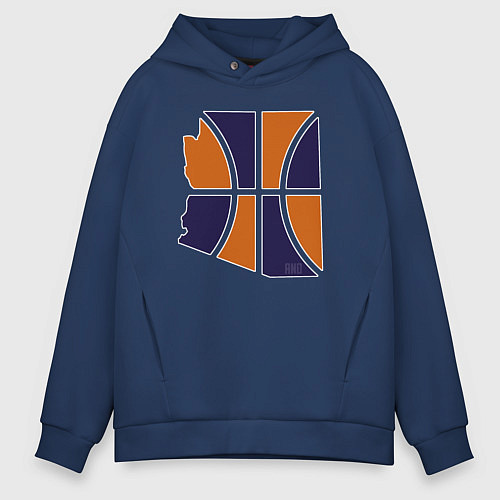 Мужское худи оверсайз And1 Phoenix / Тёмно-синий – фото 1