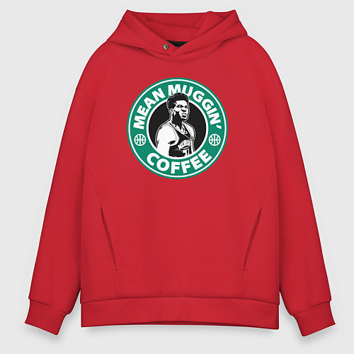 Мужское худи оверсайз Mean muggin coffee / Красный – фото 1