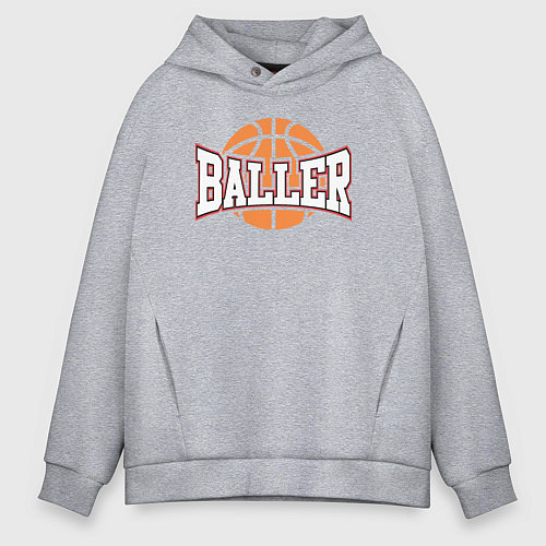 Мужское худи оверсайз Baller style / Меланж – фото 1