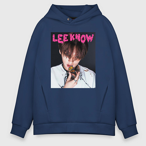 Мужское худи оверсайз Lee Know Rock Star Stray Kids / Тёмно-синий – фото 1