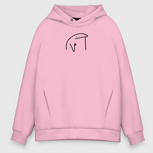 Мужское худи оверсайз Просто во мем / Светло-розовый – фото 1