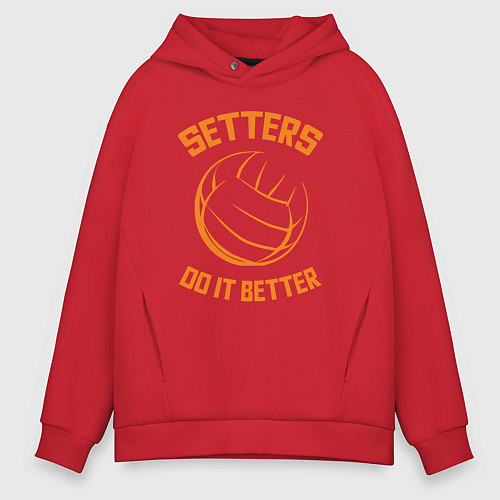 Мужское худи оверсайз Setters do it better / Красный – фото 1