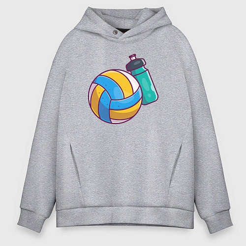 Мужское худи оверсайз Здоровый волейбол / Меланж – фото 1