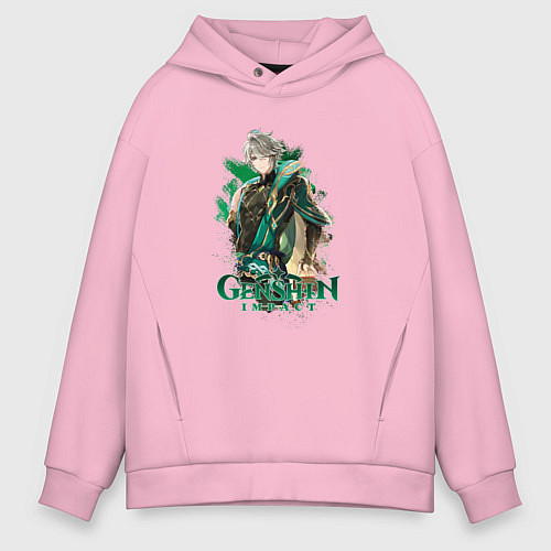 Мужское худи оверсайз Аль-Хайтам с книгами / Светло-розовый – фото 1