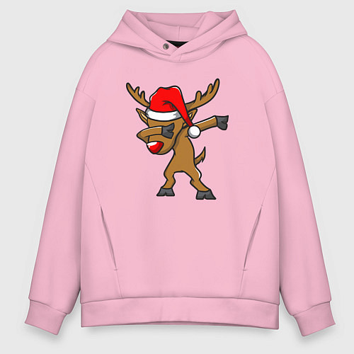 Мужское худи оверсайз Deer dabbing / Светло-розовый – фото 1