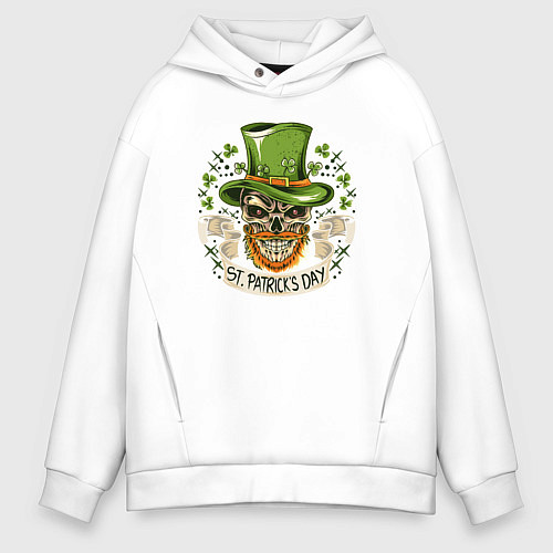 Мужское худи оверсайз St Patrick day / Белый – фото 1