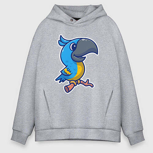 Мужское худи оверсайз Попугайчик / Меланж – фото 1