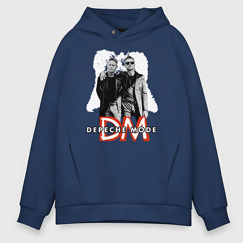 Мужское худи оверсайз Depeche Mode - Dave and Martin memeto mori tour / Тёмно-синий – фото 1