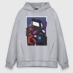 Толстовка оверсайз мужская ТВ Мен со Спикерменом и Камераменом, цвет: меланж