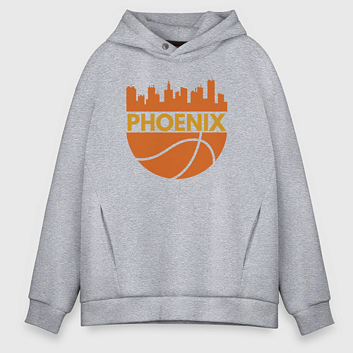 Мужское худи оверсайз Phoenix basketball city / Меланж – фото 1