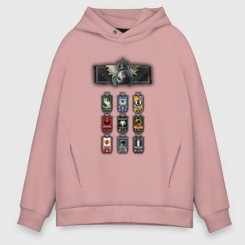 Мужское худи оверсайз Легионы лоялисты / Пыльно-розовый – фото 1