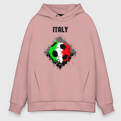 Толстовка оверсайз мужская Команда Италии, цвет: пыльно-розовый