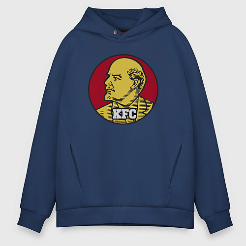 Мужское худи оверсайз Lenin KFC / Тёмно-синий – фото 1