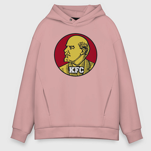 Мужское худи оверсайз Lenin KFC / Пыльно-розовый – фото 1