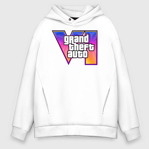 Мужское худи оверсайз GTA 6 art / Белый – фото 1