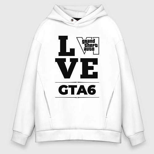 Мужское худи оверсайз GTA6 love classic / Белый – фото 1