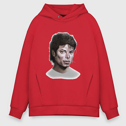 Мужское худи оверсайз Майкл Джексон / Красный – фото 1