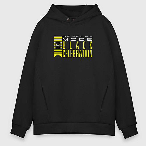 Мужское худи оверсайз Depeche Mode - Black Celebration tour logo / Черный – фото 1