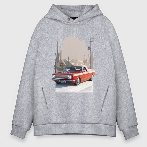 Мужское худи оверсайз Custom pickup / Меланж – фото 1