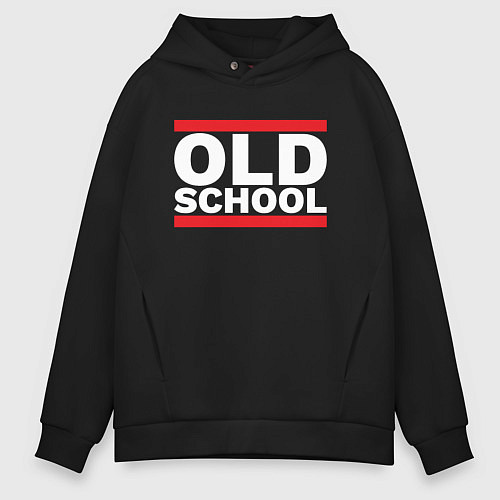 Мужское худи оверсайз Old school - experience / Черный – фото 1